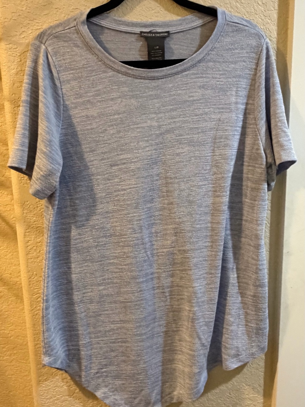 Chelsea & Theodore Heathered Light Blue Short Sleeve Crew Tee